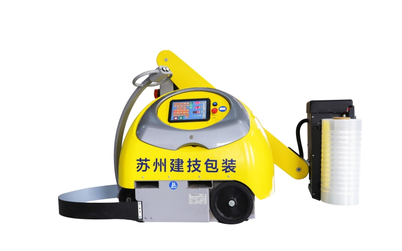 蘇州建技：小黃人纏繞機多場景應用，市面上90%的托盤都可適用，節(jié)約時間節(jié)約成本